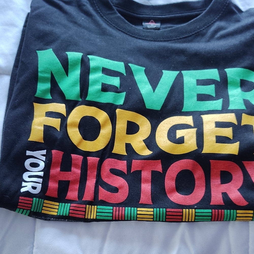 Bold Graphic Tee - Black with Red, Yellow, Green Print